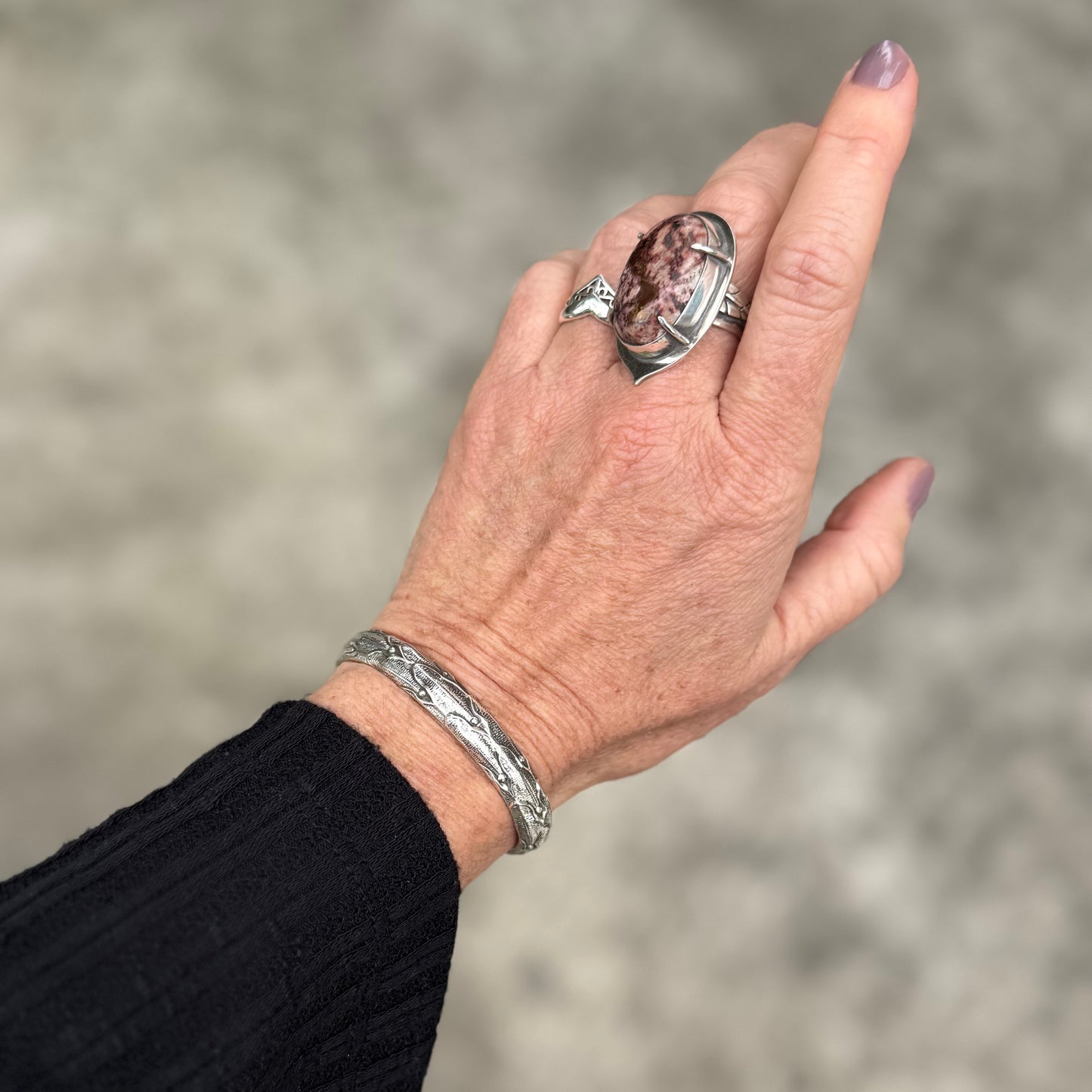 Elven Cuff Bracelet | Thick Sterling Silver Ethereal Bracelet