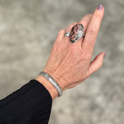 Elven Cuff Bracelet | Thick Sterling Silver Ethereal Bracelet