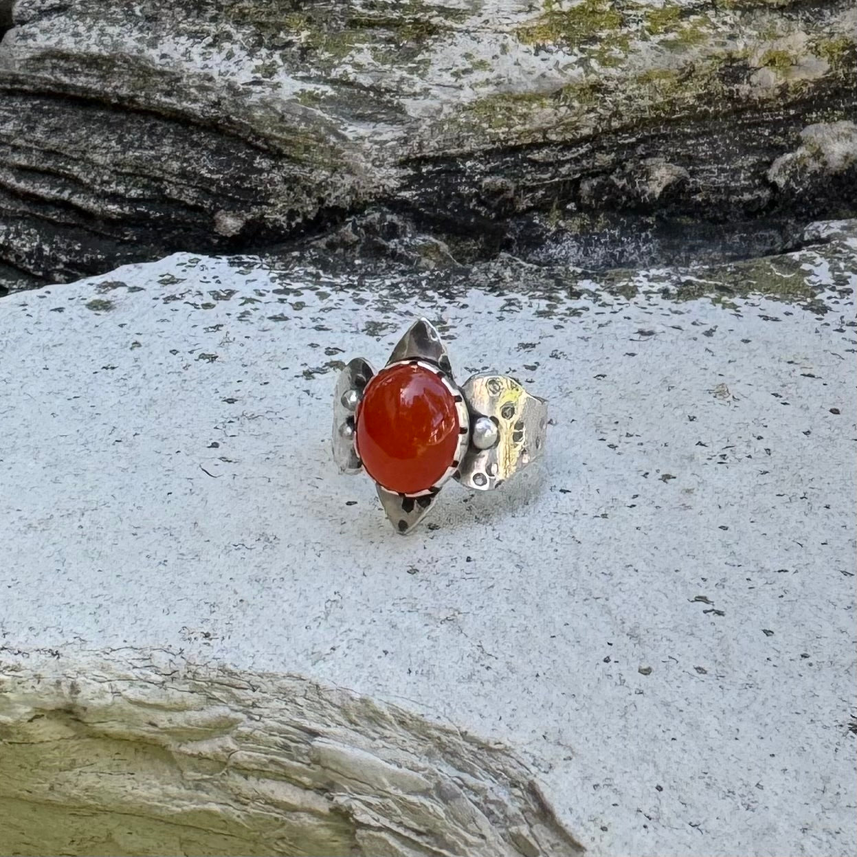 Orange Carnelian | Inanna Ring Size 8.75