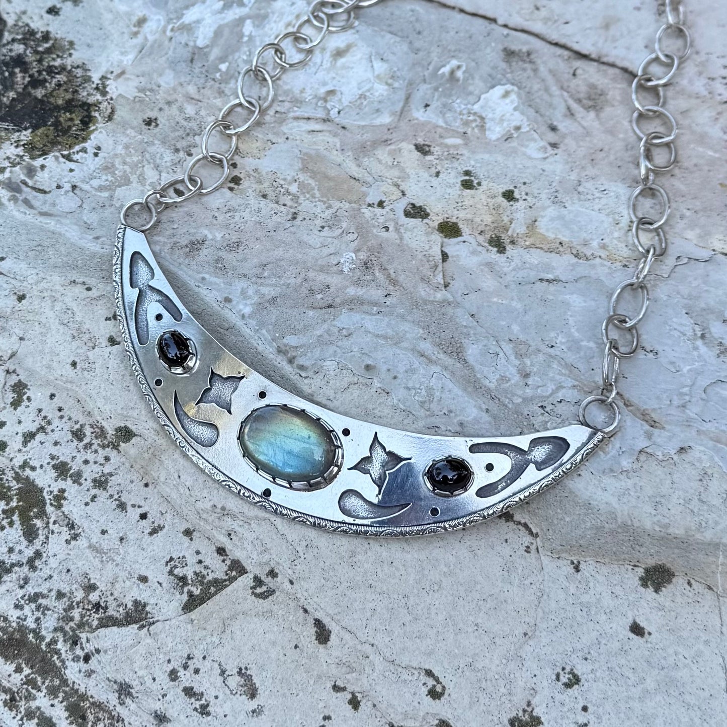 Labradorite Garnet | Cosmic Priestess Necklace