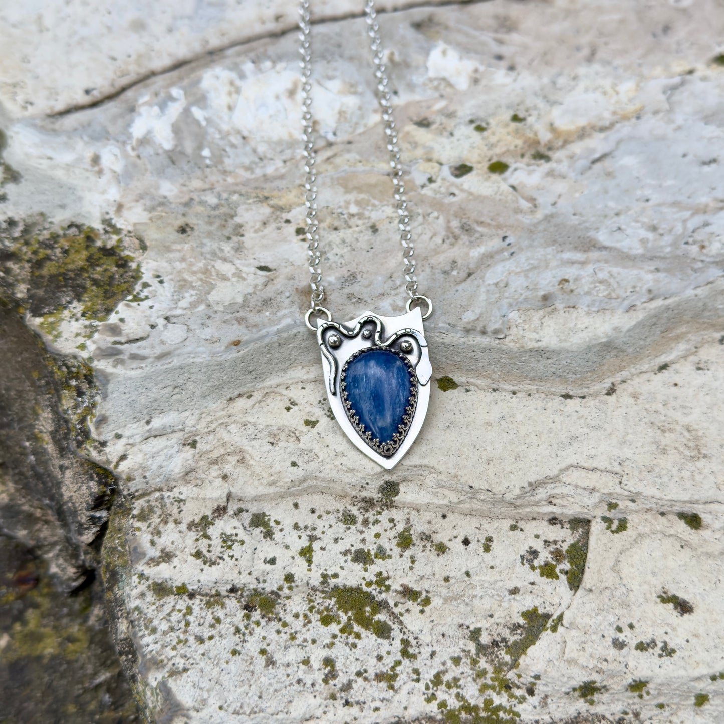 Serpent Shield Necklace ⋮ Kyanite