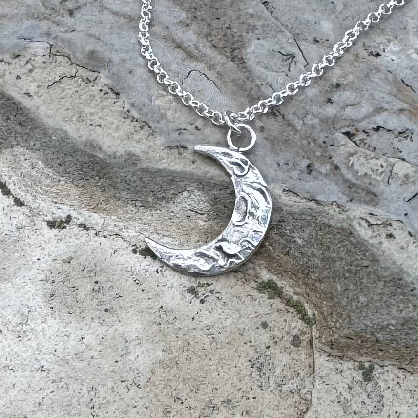Limited Edition Cratered | Crescent Moon Necklace
