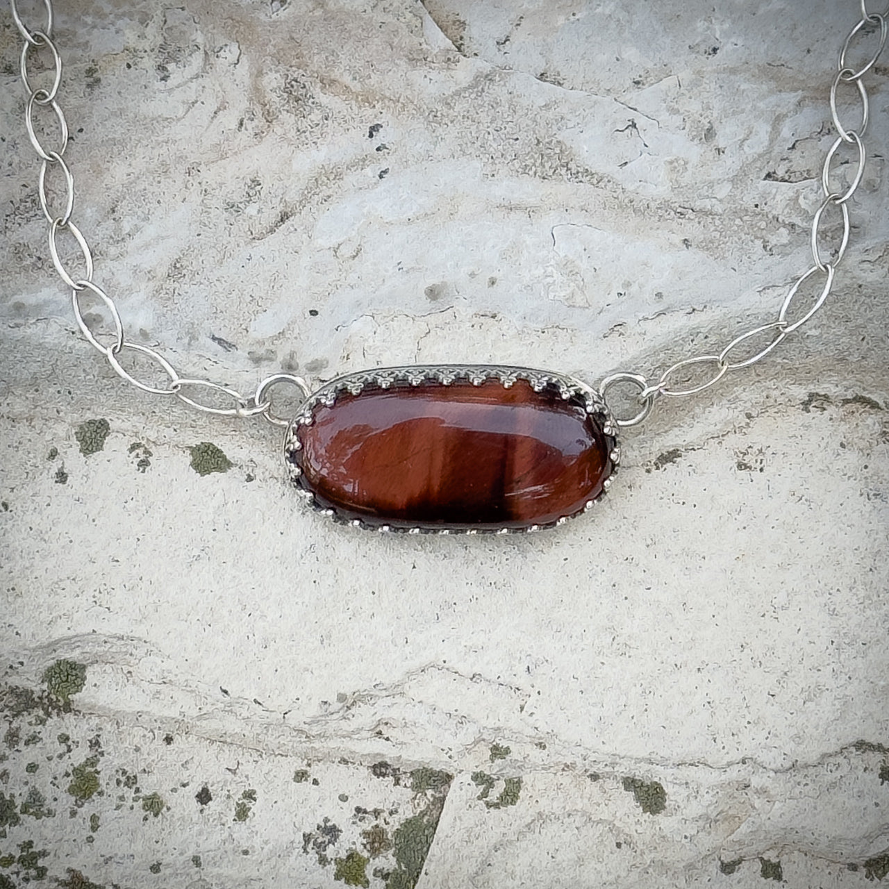 Red Tiger’s Eye Choker Necklace