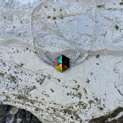 Stargate Priestess Necklace | Aura Black Jet Hexagon