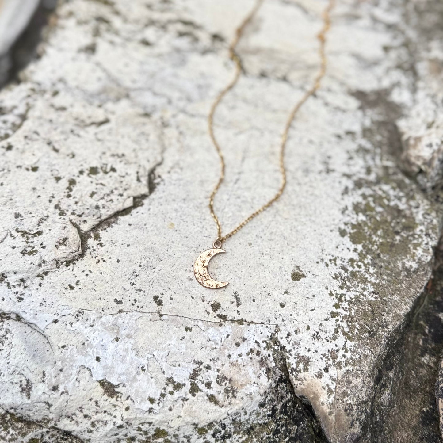 Crescent Moon Necklace | Bronze