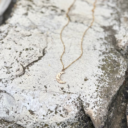 Crescent Moon Necklace | Bronze