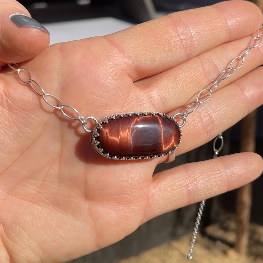 Red Tiger’s Eye Choker Necklace