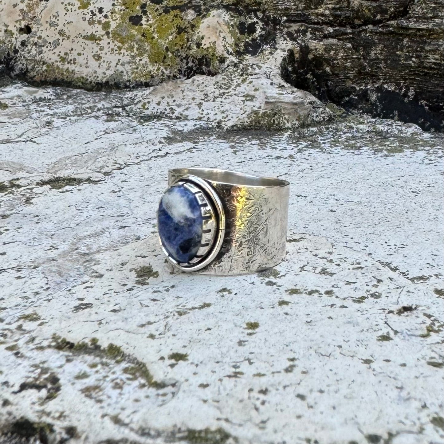 Sodalite Sterling Silver Ring ⋮ Size 12.75