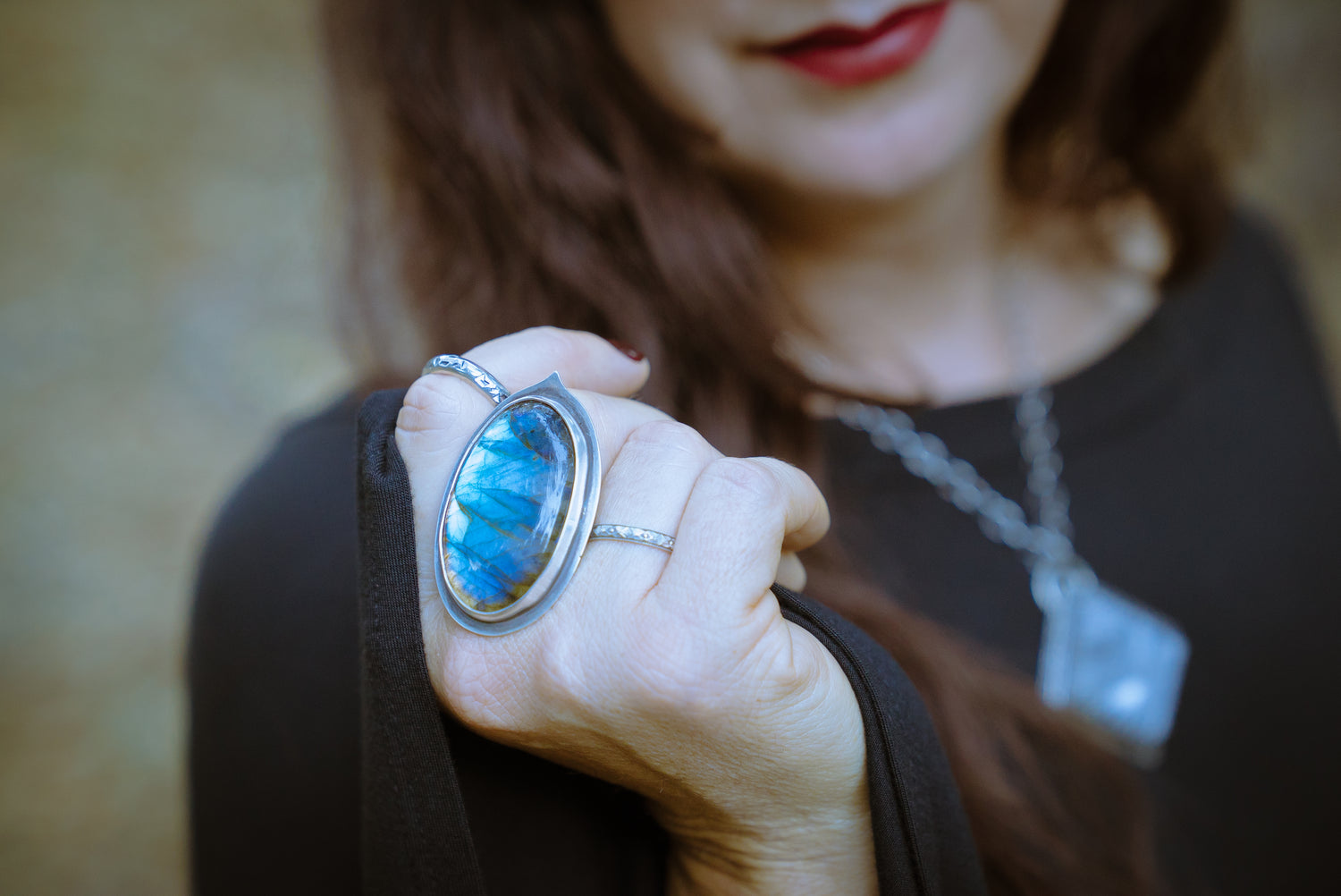 Moonstone Moon Ring ⋮ Size 9