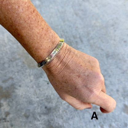 Stargate Cuff | Silver Triangle Bracelet with Symbols