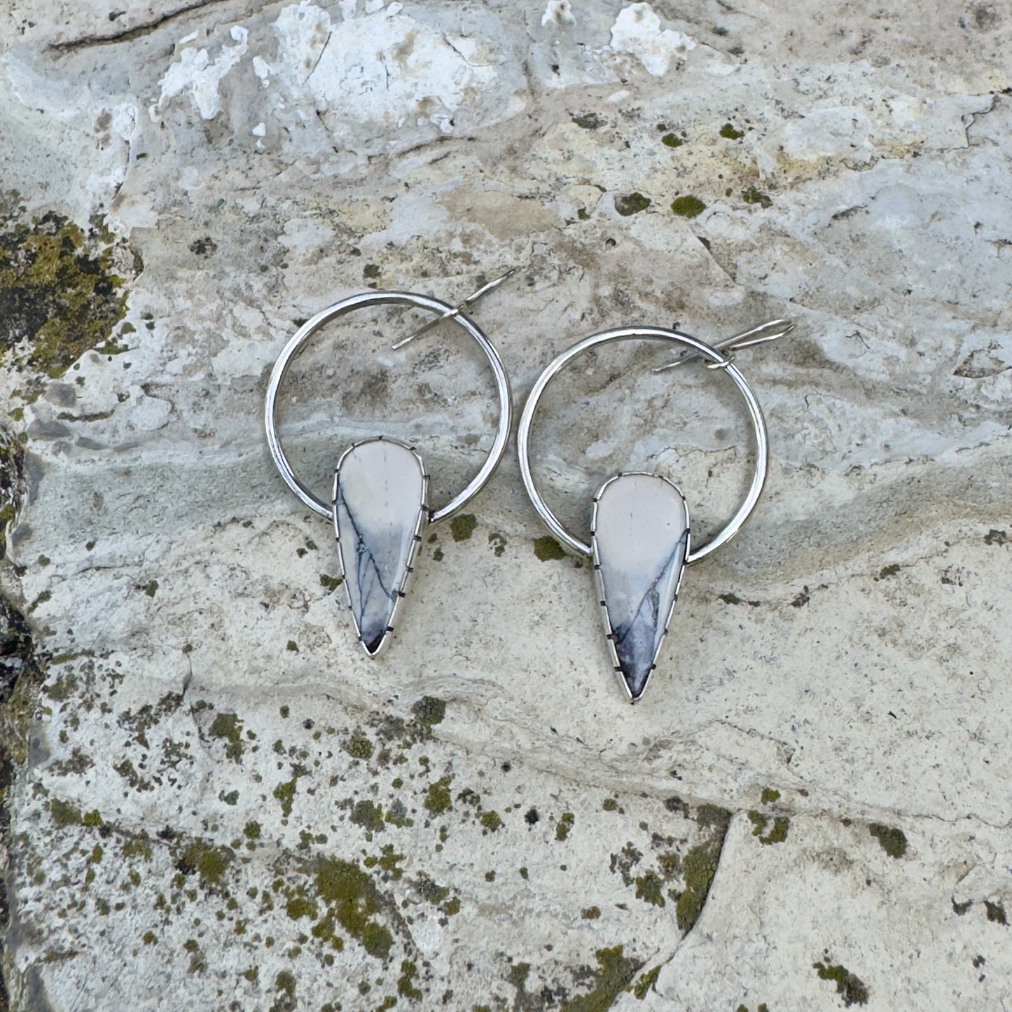 Porcelain Jasper Hoop Earrings