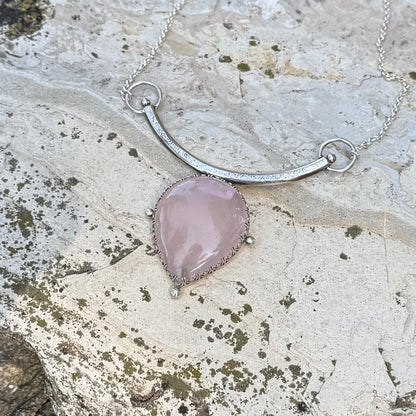 Guinevere Necklace | Rose Quartz & Silver