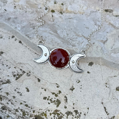 Triple Moon Necklace | Carnelian