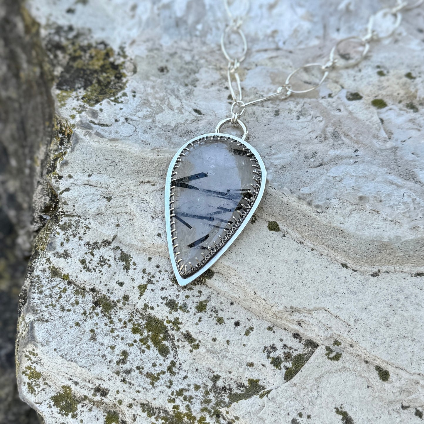 Tourmalated Quartz Pendant Necklace