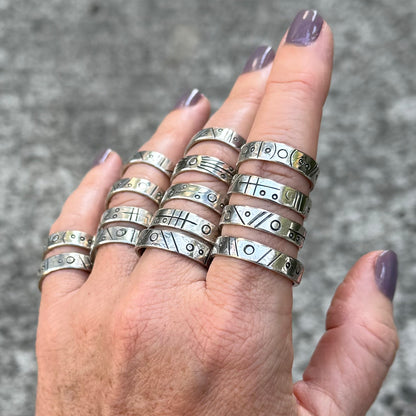 Stargate Stacker | Silver Symbol Ring
