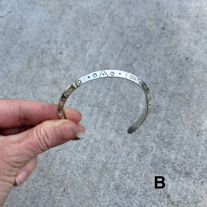 Stargate Cuff | Silver Triangle Bracelet with Symbols