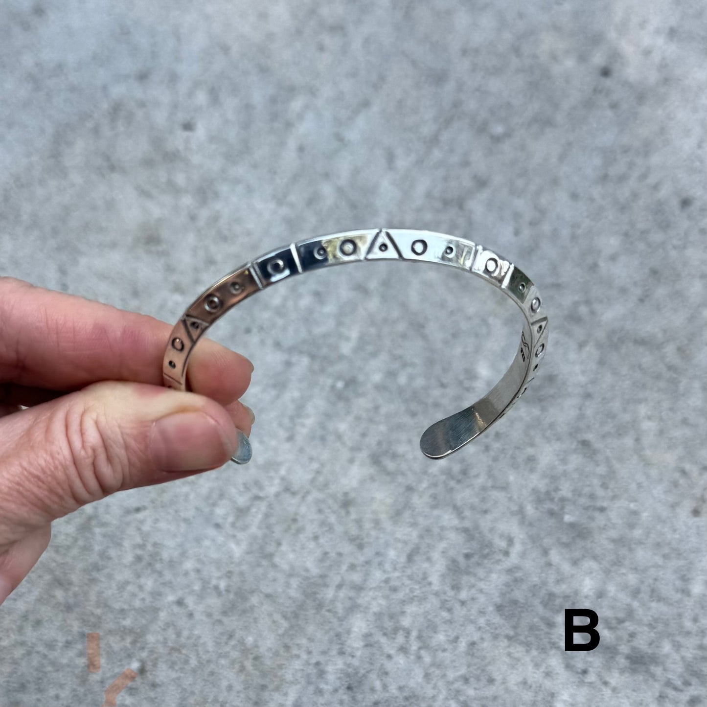 Stargate Cuff | Silver Triangle Bracelet with Symbols