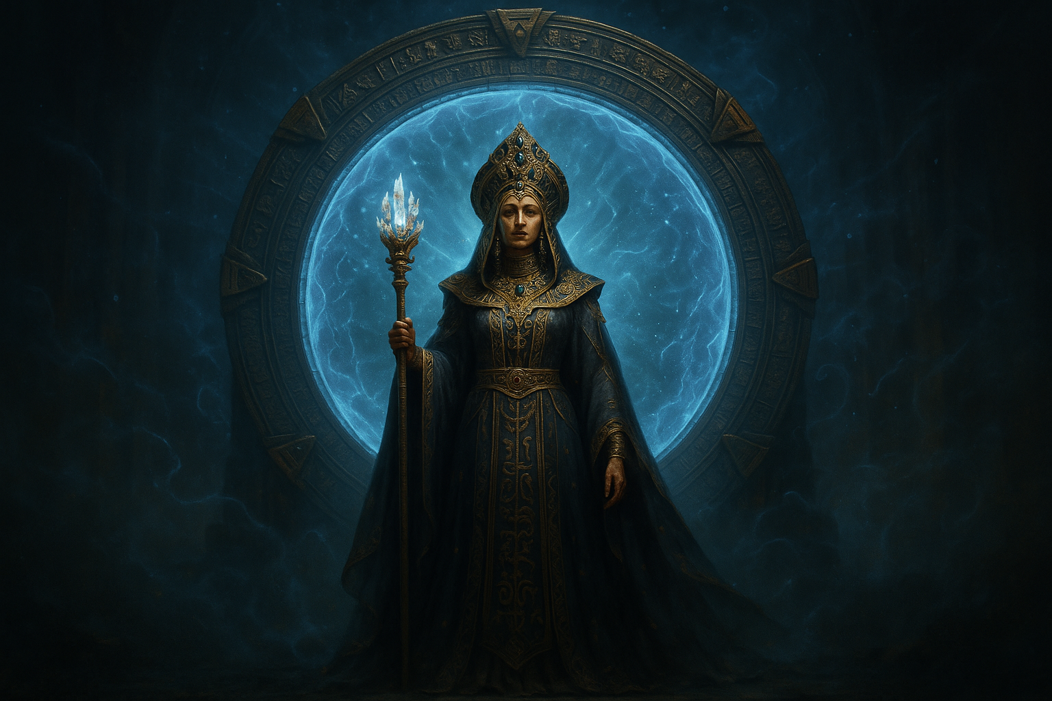 ancient priestess with a Stargate
