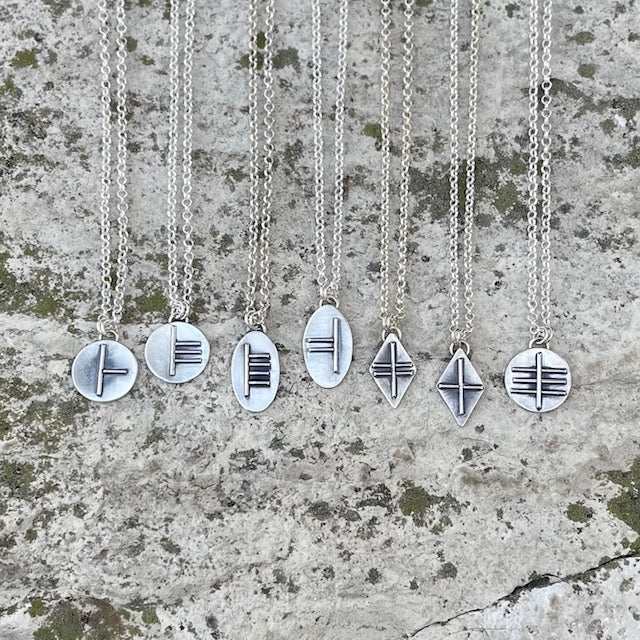 photo of Celtic Ogham Symbol Necklace in Silver 