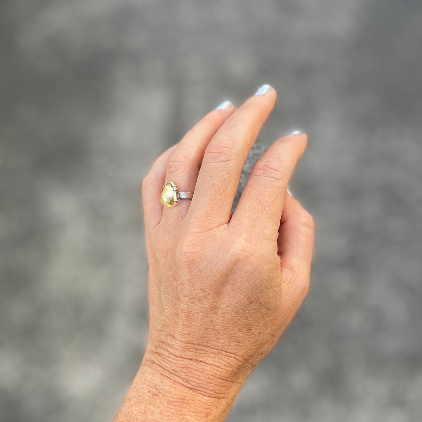 Citrine Rose Cut Ring ⋮ Size 5.25