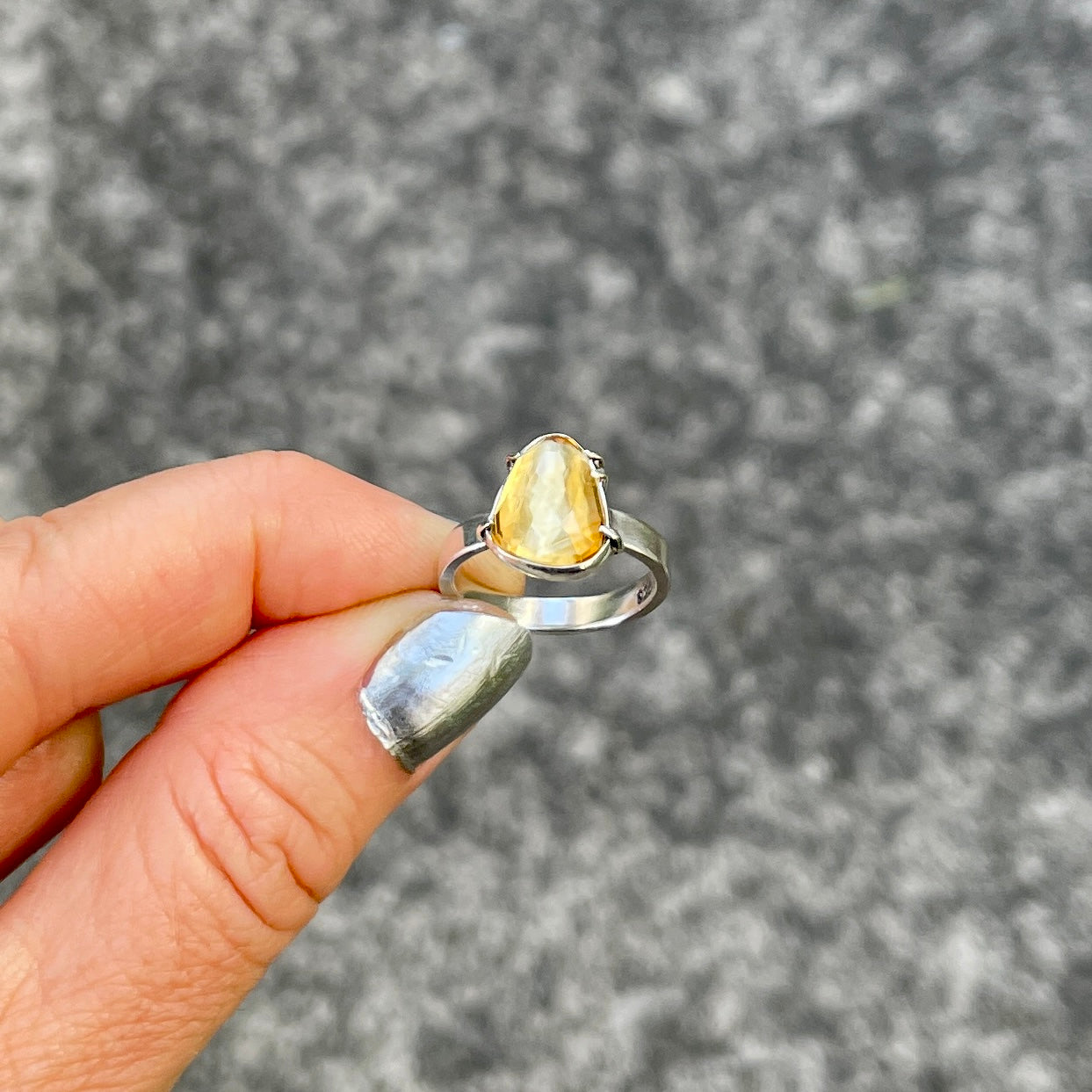 Citrine Rose Cut Ring ⋮ Size 5.25