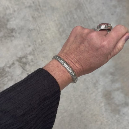 Elven Cuff Bracelet | Thick Sterling Silver Ethereal Bracelet