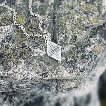 Ogham ASH Sterling Silver Medallion Necklace