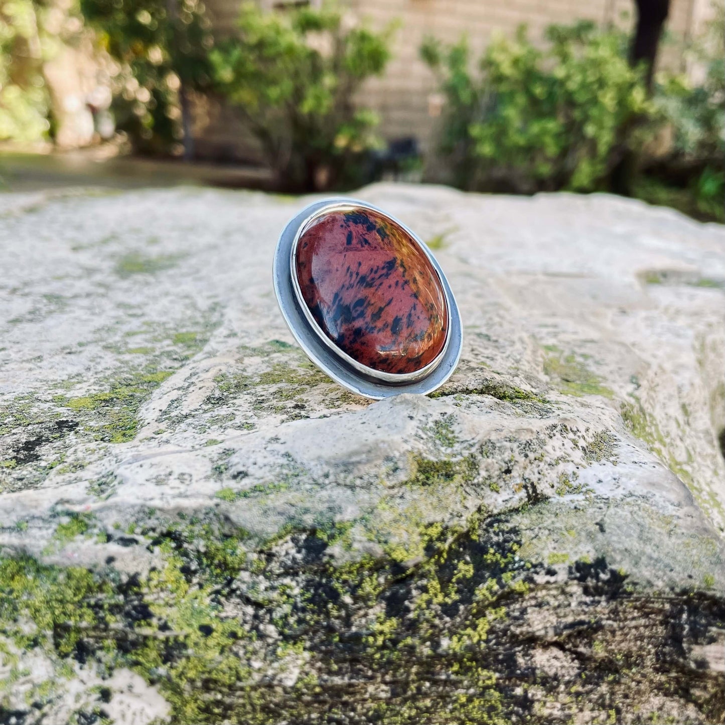 Mahogany Jasper Sterling Silver Ring ⋮ Size 9.25